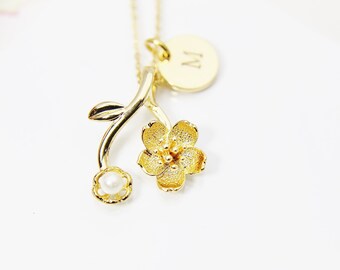 BULK 50 Flower on branch pendants antique silver tone F50