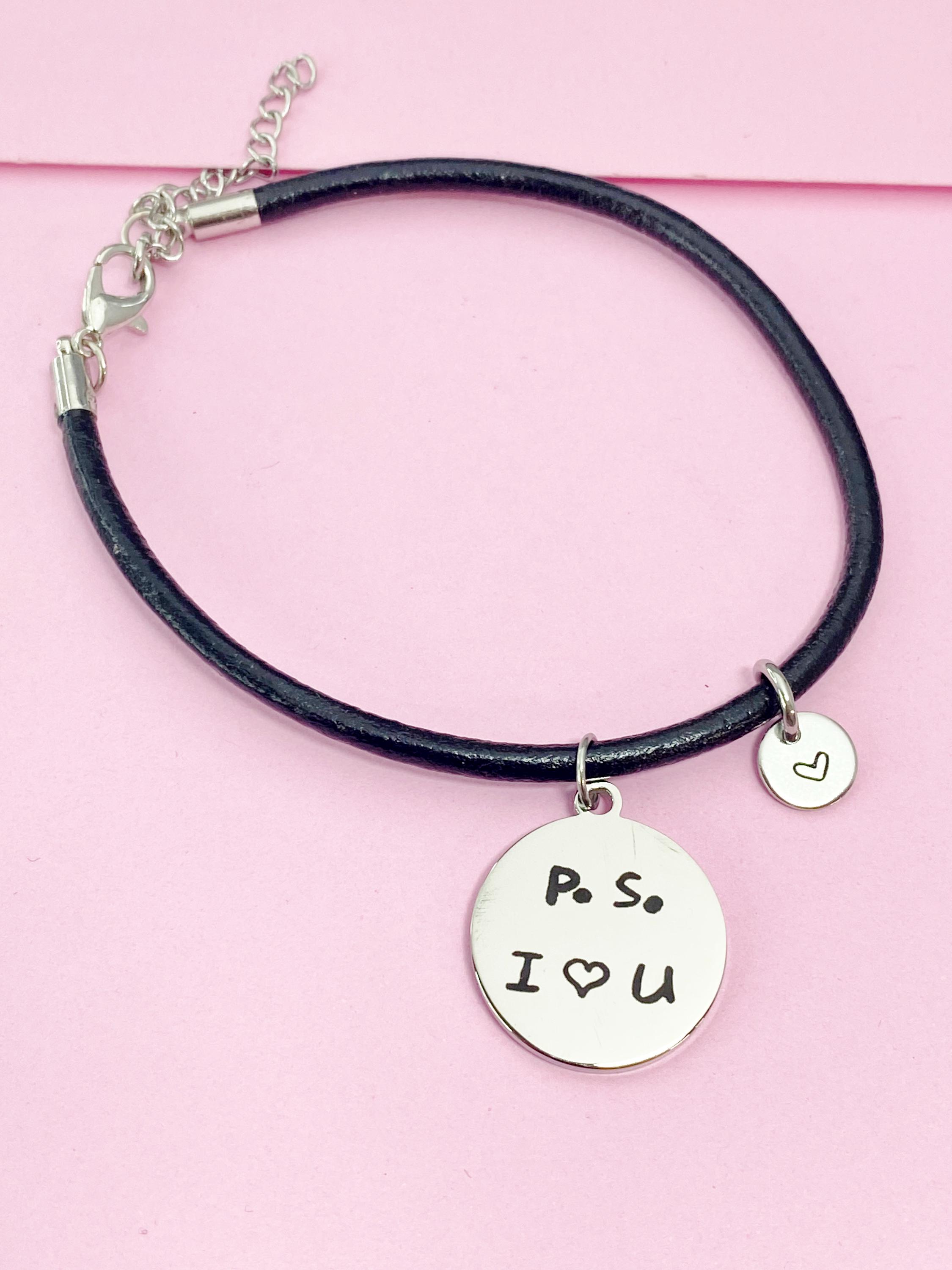 Silver “I LOVE U” Swing Letter Charm Metal Adjustable Chain Statement Be… I Love U Bracelet - Etsy main image 2