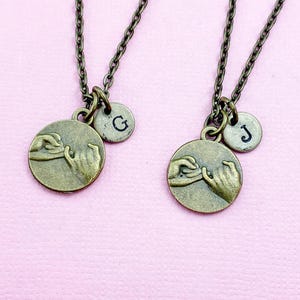 Pinky Promise Necklace, Bronze Pinky Promise Charm Necklace, N552
