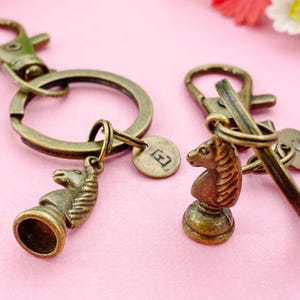 The Knight Chess Piece Keychain Horse Chess Piece Option, Personalized Customized Jewelry Gift, N5124