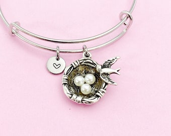 Silver Bird Nest Bracelet, N159A - Etsy