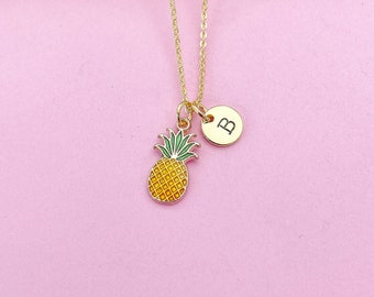 Gold Pineapple Charm Necklace Personalized Customize Charm Necklace, N2193