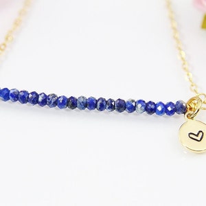 Lapis Lazuli Necklace, Natural Gemstone Jewelry, N4077