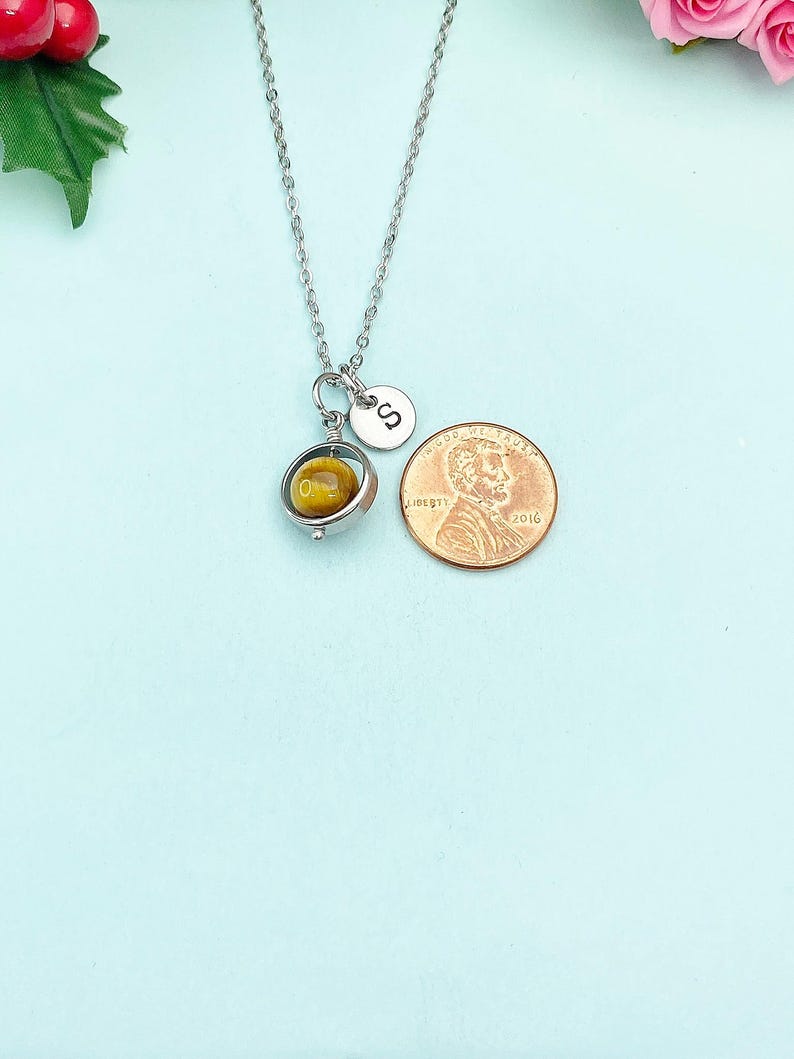 Gold or Silver Tiger Eye Necklace, Natural Gemstone Jewelry, N4691A image 19