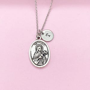 Silver Saint Therese Pendant Necklace, N5792