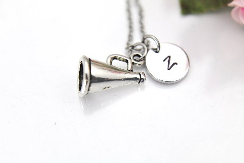 Cheerleader Necklace Megaphone Necklace Cheerleader Charm Etsy