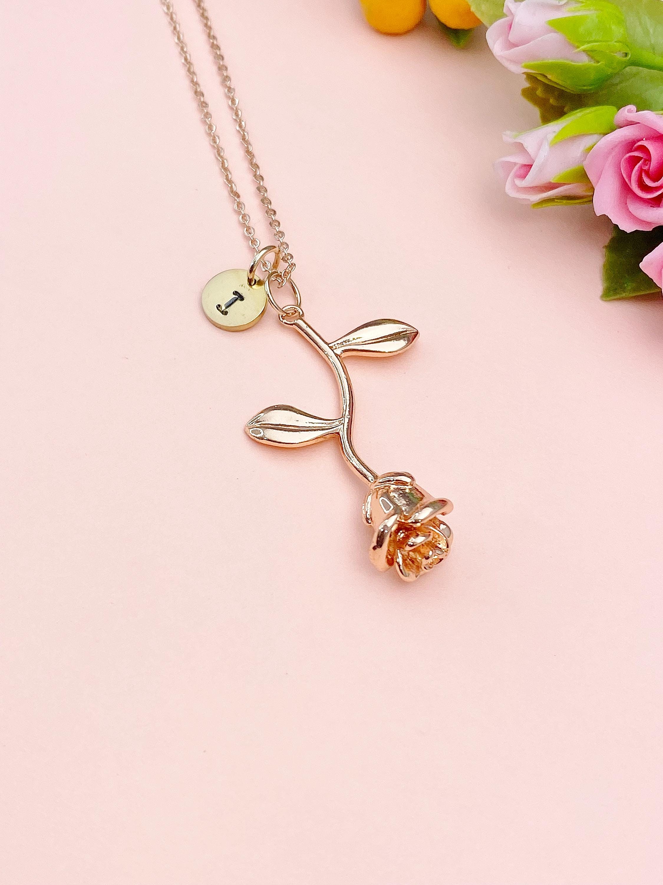 Collier Premier Designs Garden Party Fleurs Roses Doré - Bijou Occasion Très Bon état