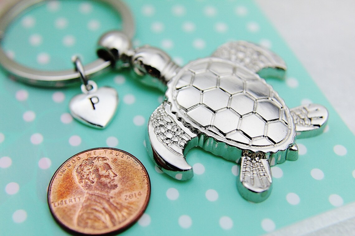 Tortoise Keychain Sea Turtle Keychain Tortoise Charm Etsy
