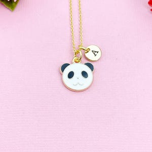 Panda Charm Gold Necklace, Cute Panda Charm, N4968