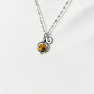 Gold or Silver Tiger Eye Necklace, Natural Gemstone Jewelry, N4691A image 4