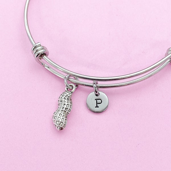 Silver Peanut Bracelet Birthday Personalized Customize Gifts, N1435B