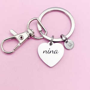 Nina Keychain, Stainless Steel Nina Gift, Personalized Gift, N4730