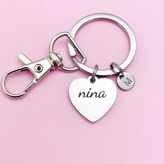 Nina Keychain, Stainless Steel Nina Gift, Personalized Gift, N4730