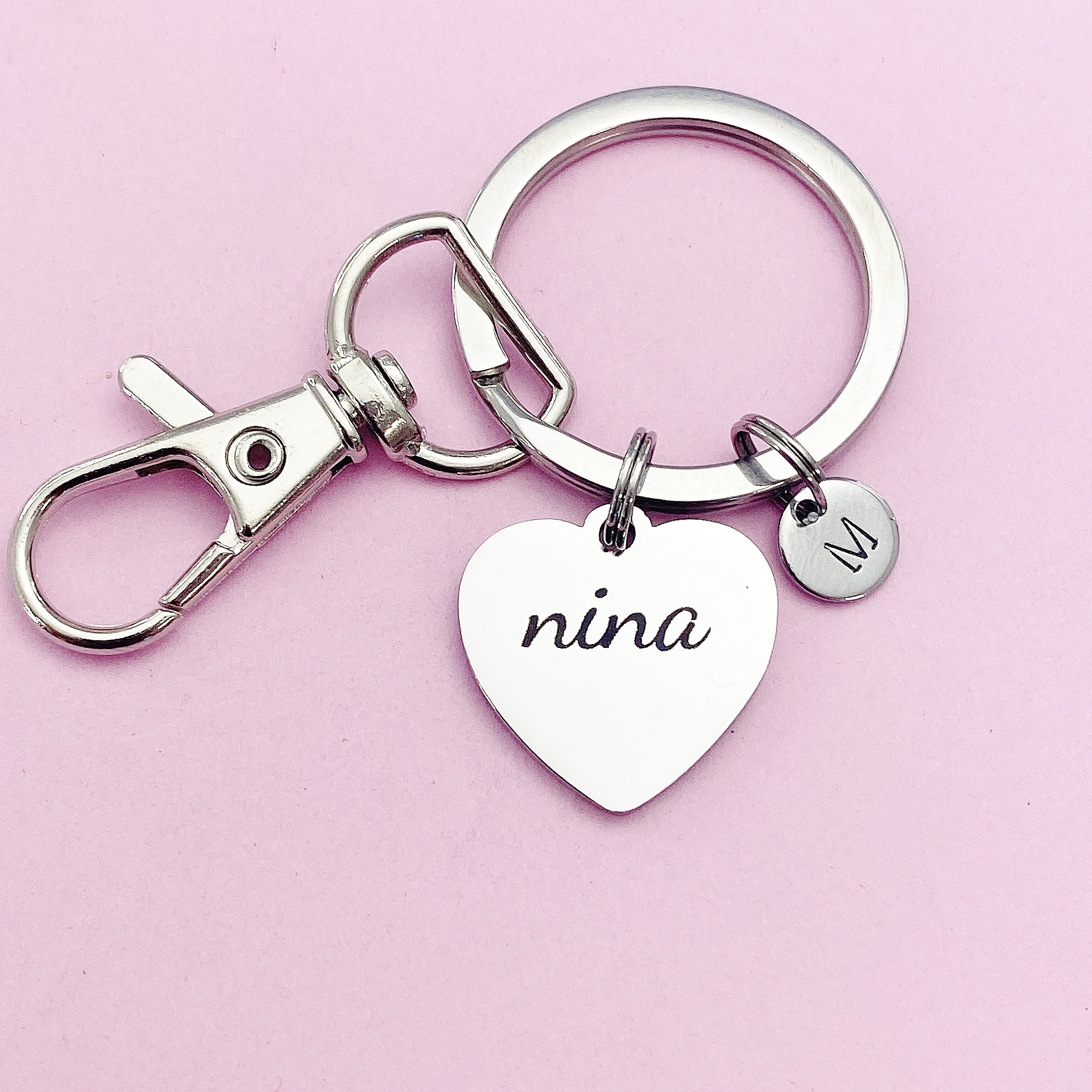 Nina Keychain, Stainless Steel Nina Gift, Personalized Gift, N4730