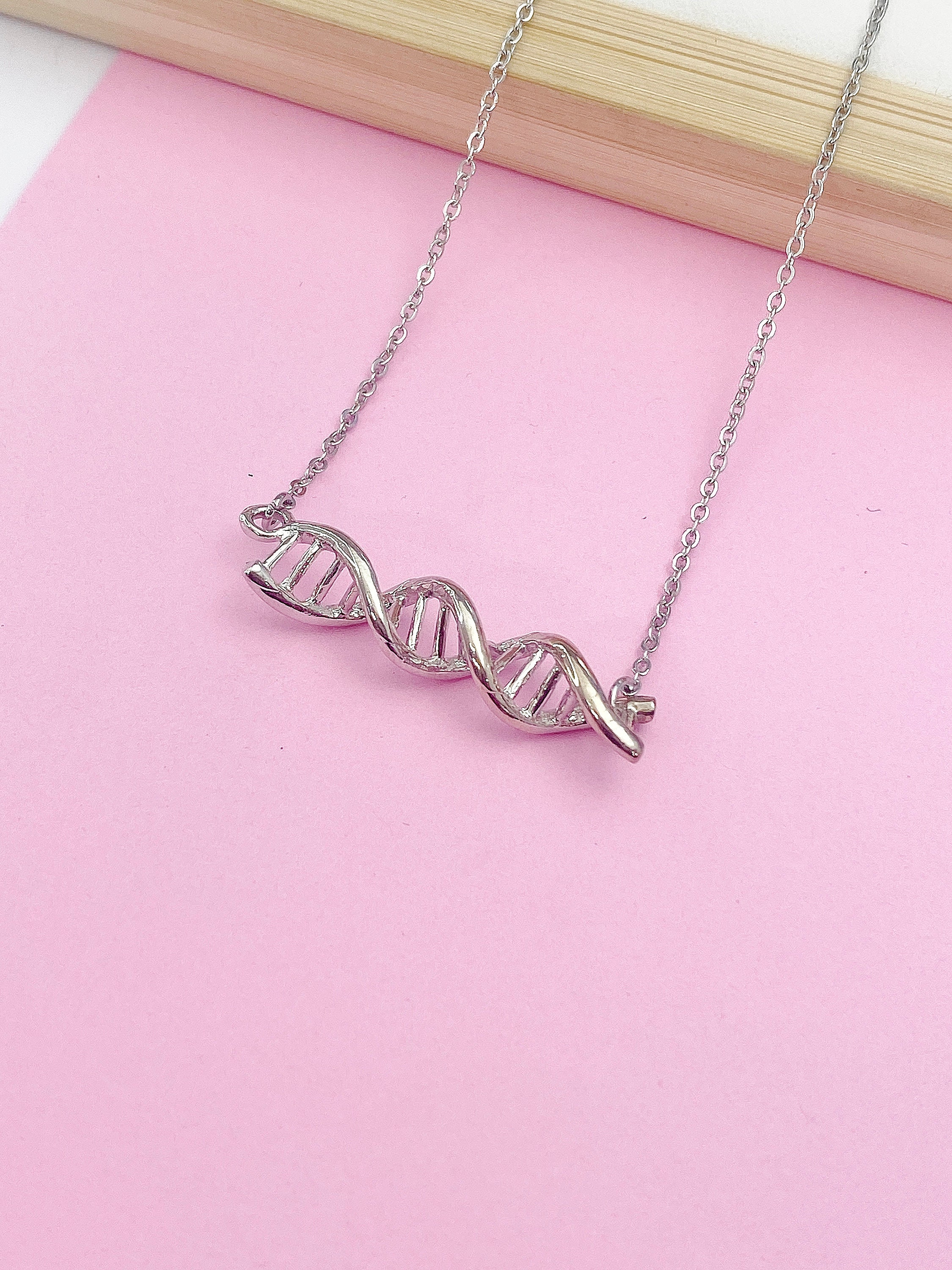 Silver DNA Necklace, N3634 - Etsy