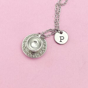 Cup and Saucer Teacup Necklace in Silver, Tea Party Gift, N811 image 8