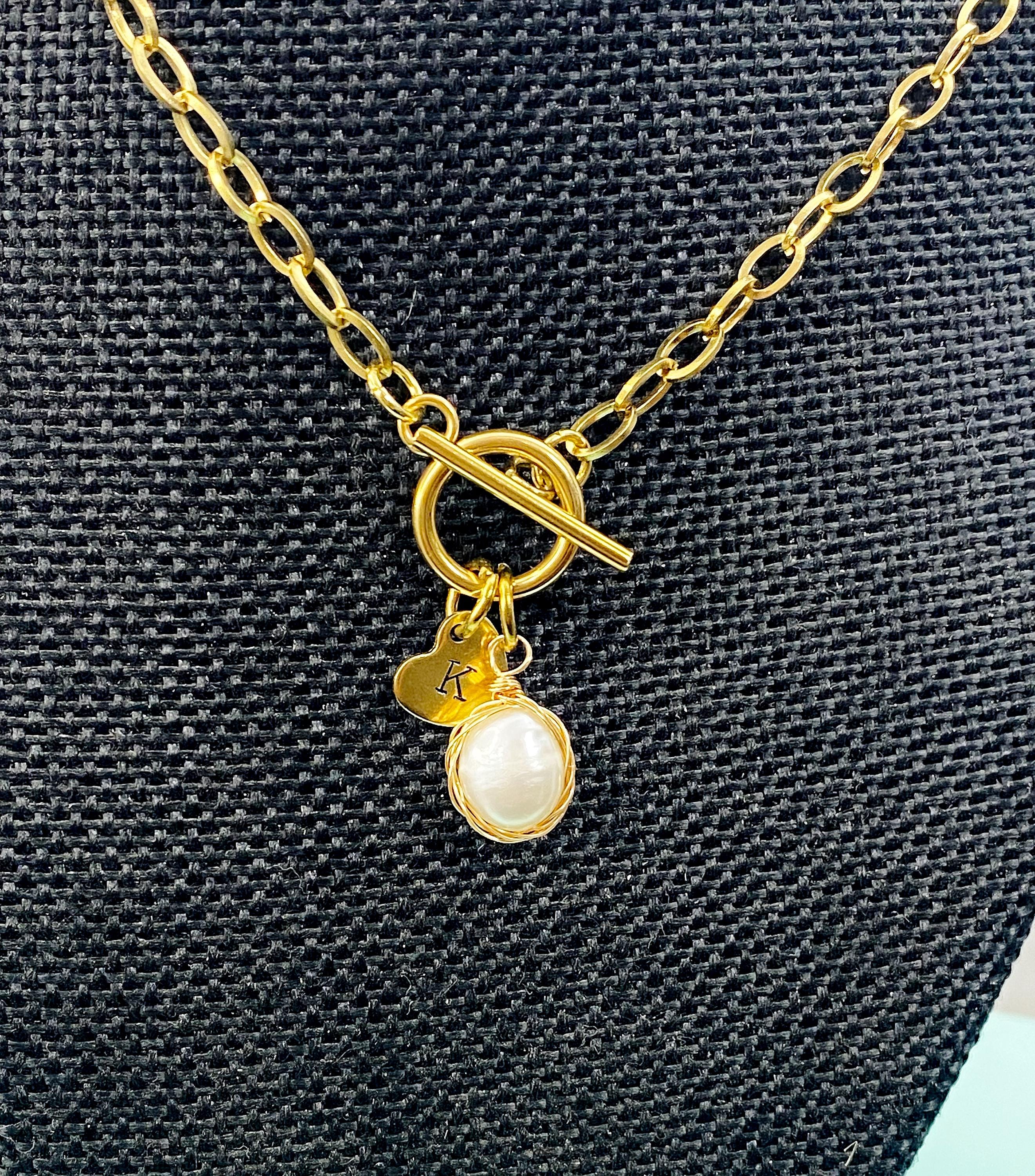 アクセサリー CHICHABOOM necklace Baroque Keshi Pearl Necklace, Stainless Steel Jewelry, Gold or