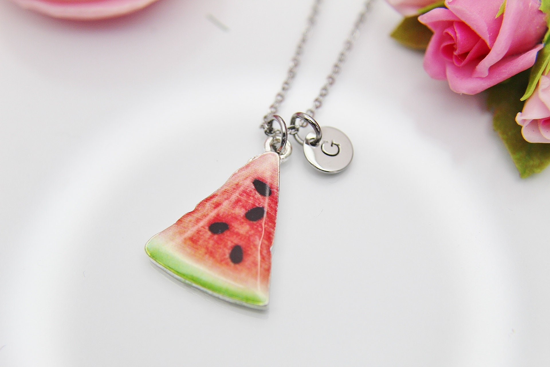 Red Watermelon Necklace Foodie Gift N2099D Etsy Australia