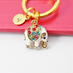 Gold Elephant Charm Keychain, Gold Elephant Charm, Animal Charm, Elephant Lover Gift, Luck Gift, Personalized Gift, Wildlife Jewelry, N1487