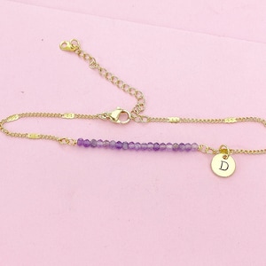 Amethyst Bracelet, Natural Gemstone Jewelry, N4068