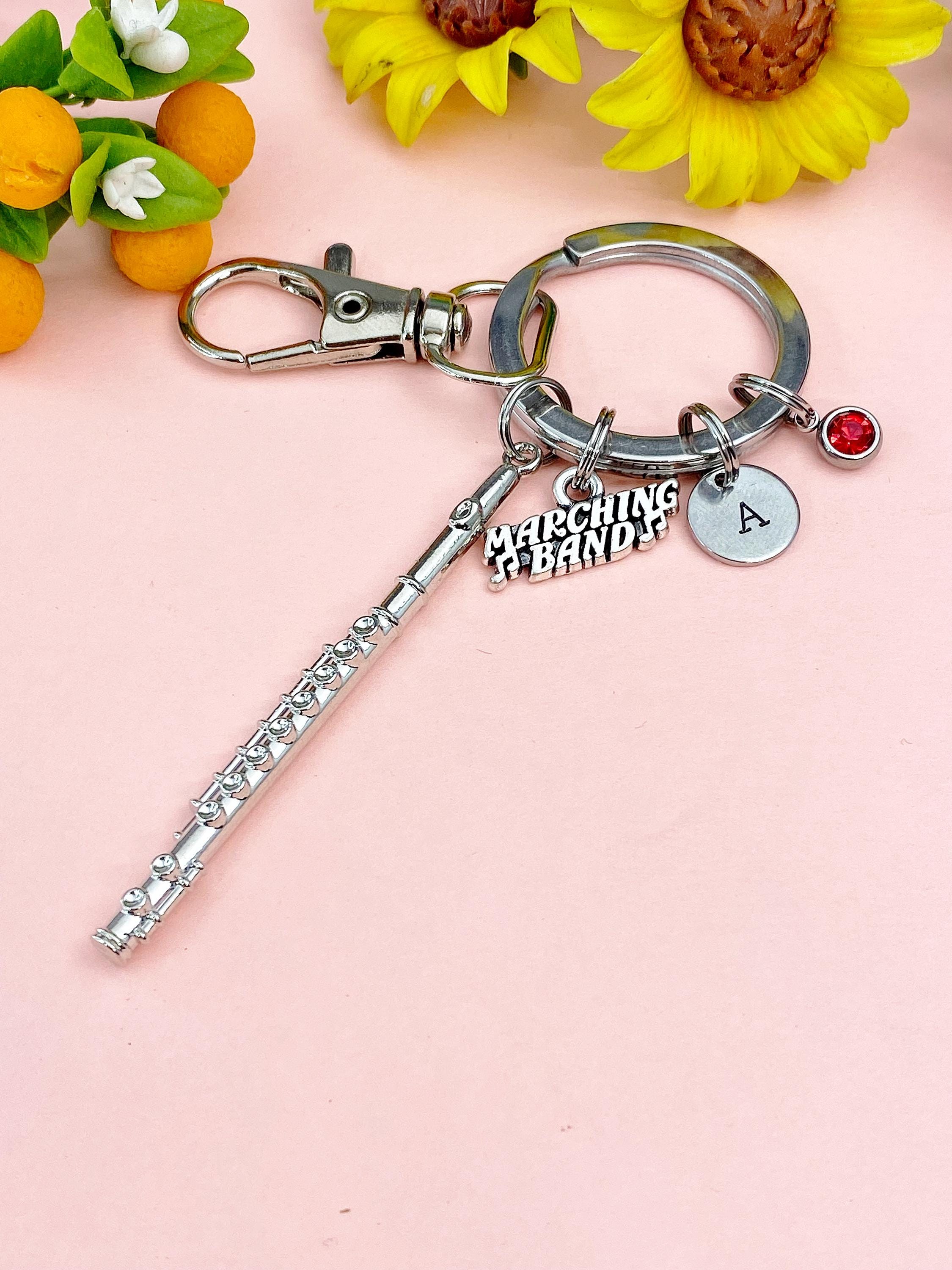Silver Flute Marching Band Charm Keychain, N5700M - Etsy