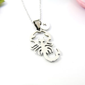 Silver Scorpio Charm Necklace, Stainless Steel Scorpio Pendant, Scorpio Constellation Zodiac, Scorpion Charm Necklace, Christmas Gift, N560