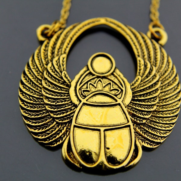 Gold Scarab Charm Necklace, Egyptian Scarab Pendant, Scarab Charm, Egyptian Jewelry, Gold Necklace, Personalized Necklace Customized Jewelry