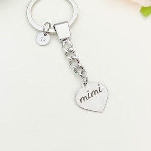 Mimi Keychain Heart, Stainless Steel Mother's Day Gifts, Best Seller Christmas Gifts for Mimi, D091