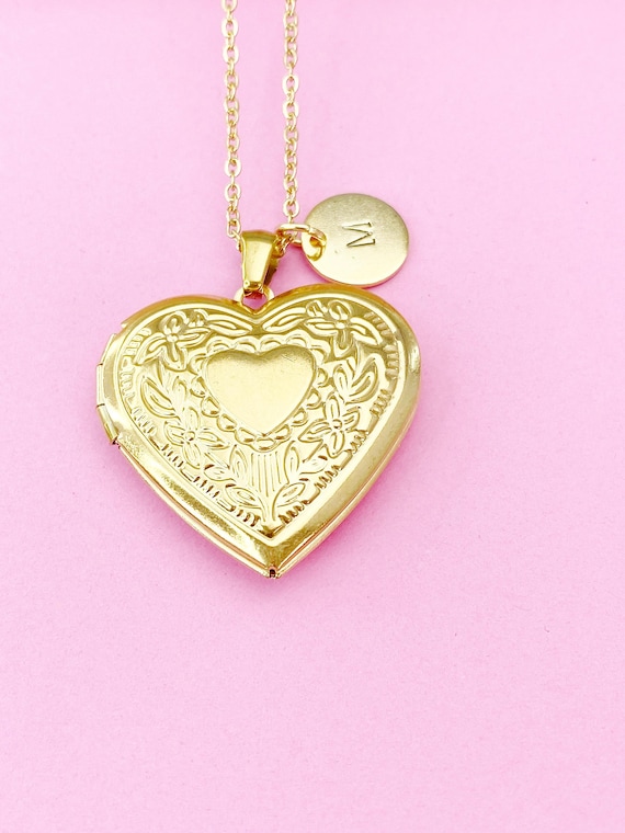 Gold Heart Locket Necklace, N1800 - Etsy