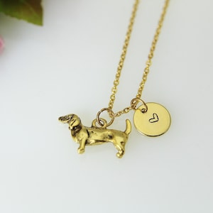 Dachshund Necklace, Gold  Dachshund Charm Necklace,  Dachshund Dog Charm Jewelry, Pet Gift, Personalized Gift, Christmas Gift, N488