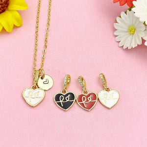 Gold Fe Faith Heart Pendant Necklace, Real 18K Plated Brass Cable Chain, N7174
