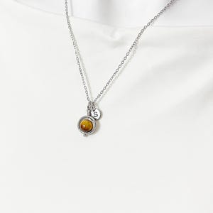 Gold or Silver Tiger Eye Necklace, Natural Gemstone Jewelry, N4691A image 10