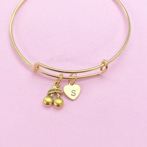 Gold Cherry Charm Bracelet, N5302A