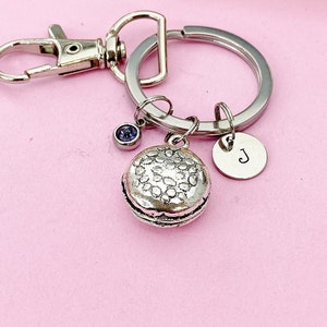 Silver Hamburger Keychain, Hamburger Charm, Burger Jewelry, Junk Food, Foodie Gift, Personalized Gift, Christmas Gift, N721
