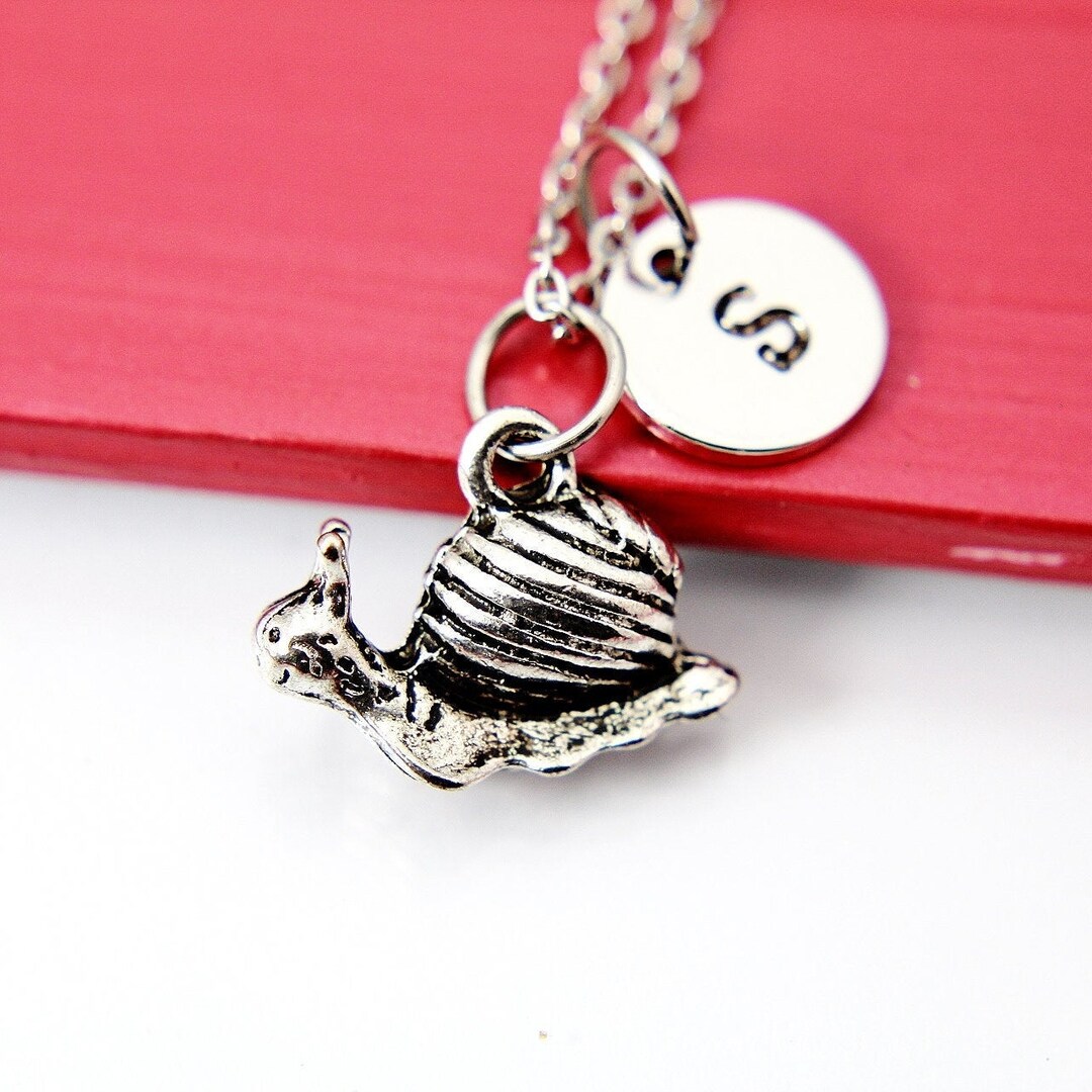 Silver Snail Charm Necklace, Snail Jewelry, Snail Charm, Insect