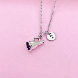 Cheerleader Megaphone Charm Necklace, Initial Pendant bild 6