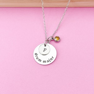 Silver Drum Major Necklace, Drum Major Jewelry, D106