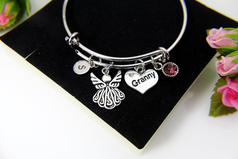 N952 Granny Charm Bangle Great Grandma Gift Granny Charm Guardian Angel Charm Grandmother Gift Grandmother Gift Grandma Bracelet