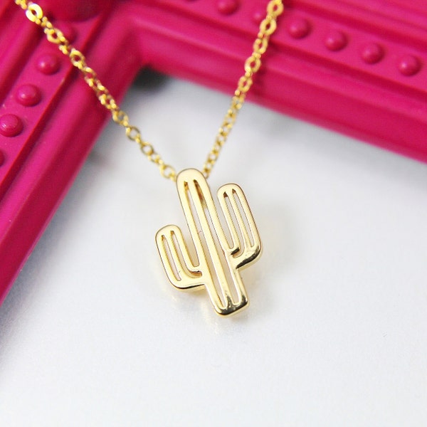 Cactus Necklace, Gold Cactus Necklace, Mini Cacti, Delicate Minimal, Mothers Day Gift, Best Friend Gift, Sister Gift, G067