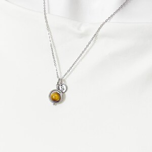 Gold or Silver Tiger Eye Necklace, Natural Gemstone Jewelry, N4691A image 7