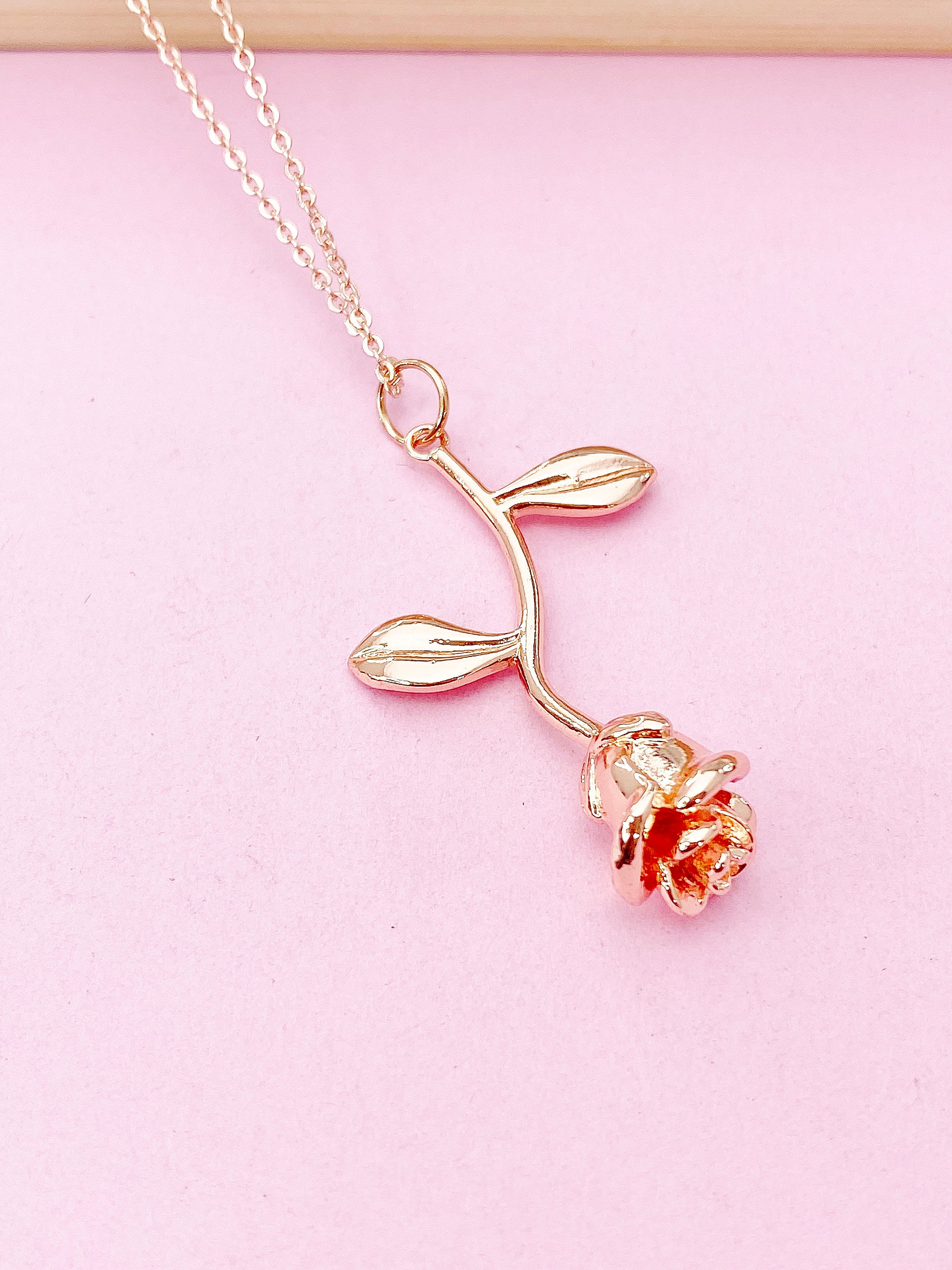 Fancy Gold R Flower Rose Gold Rose Flower Pendant Necklace, N172A - Etsy