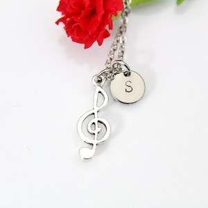Treble Clef Necklace, Treble Clef Charm, Music Necklace, Music Note Charm, Music Teacher Gift, Personalized Gift, Best Friend Gift