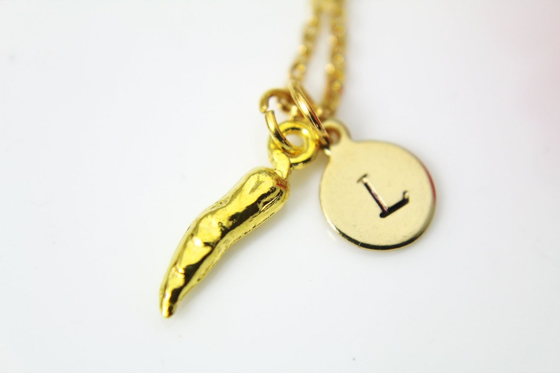 Gold Chili Charm Necklace Gold Chili Charm Hot Pepper Etsy