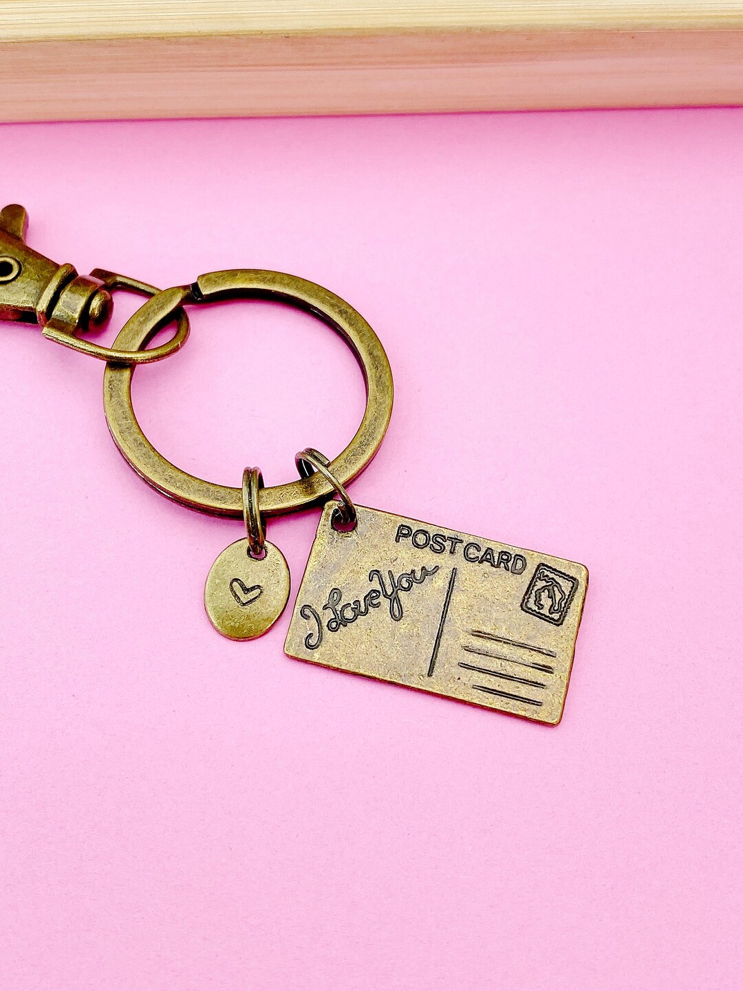 Bronze Postcard Charm Keychain, Love Letter Gifts, N5280 - Etsy