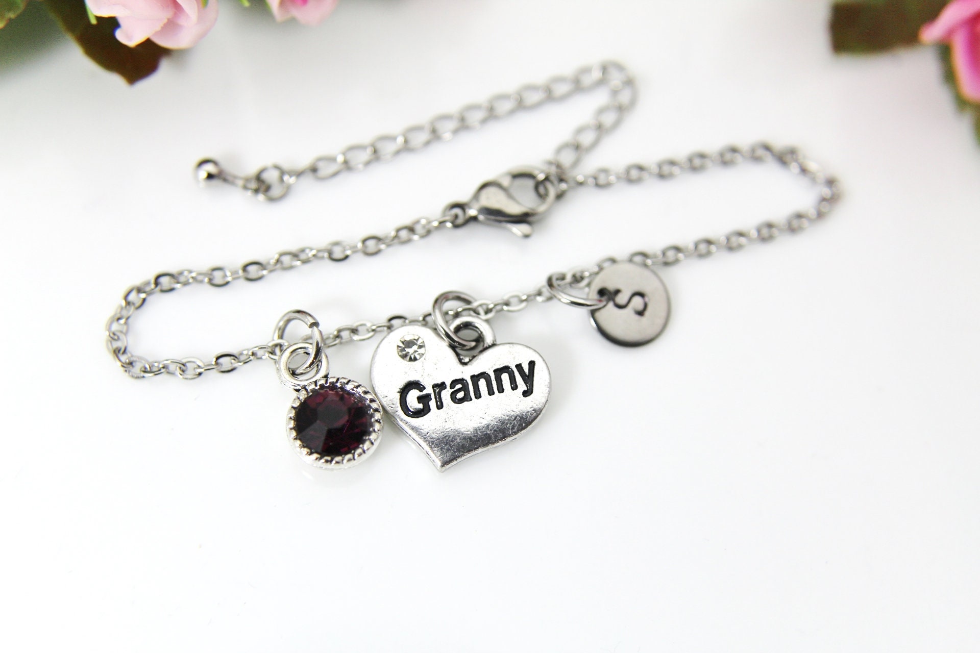 Silver Granny Charm Bracelet Granny Charm Granny Gift Great Etsy