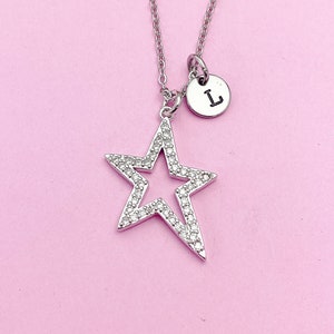 Silver North Star Charm Necklace Graduation Birthday Mother&#39;s Day Gifts Ideas Personalized Customized Made to Order, AN2978