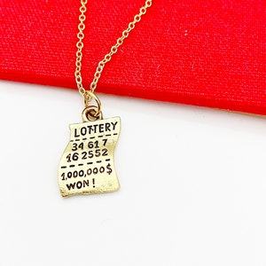 Lottery Ticket Necklace, Lucky Ticket Gift, Valentine Gift, Birthday Gift, Good Luck Gift, N5137