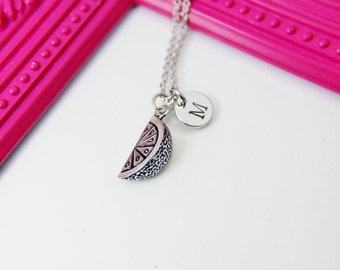 Silver Lemon Slice Necklace, N162B