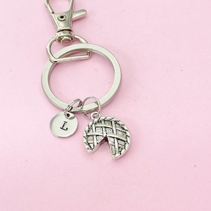 Silver Pie Keychain Gift, Thanksgiving Gift, Fall Jewelry, Personalized Gift, AN5429