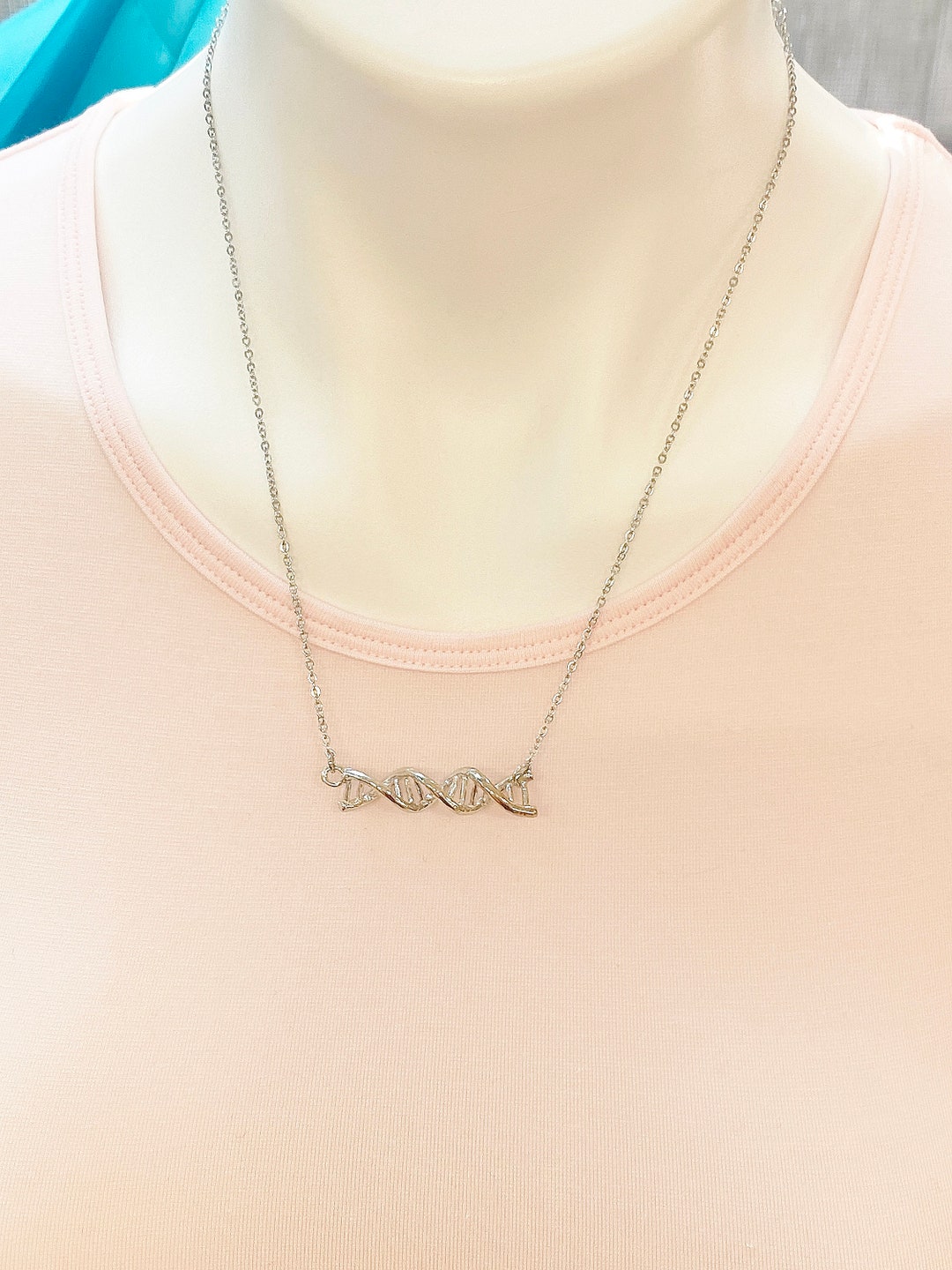 アクセサリー Handmade Vintage Silver DNA Necklace 925 DNA Necklace – Celebrate Your Inner Scientist